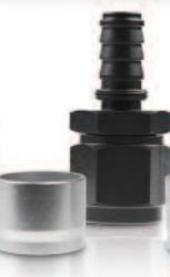 Redhorse Performance Hose End Fitting, 7000 Series, -6 AN Hose, -6 AN Outlet, Straight, Anodized, Clear/Black, Aluminum, Single – 7000-06-2