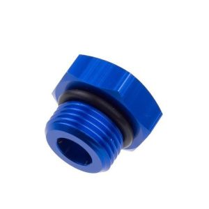 Redhorse Performance Fitting Plug/ Fitting Cap, 814 Series, -8 AN/ O-Ring Port Plug, Anodized, Blue, Aluminum, Single – 814-08-1