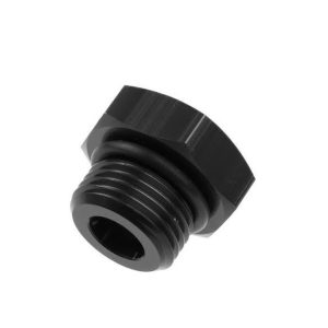 Redhorse Performance Fitting Plug/ Fitting Cap, 814 Series, -10 AN/ O-Ring Port Plug, Anodized, Black, Aluminum, Single – 814-10-2