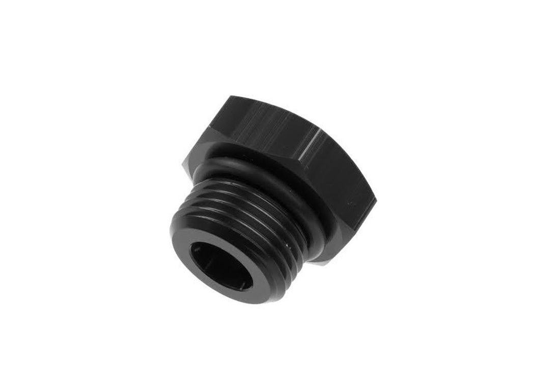 Redhorse Performance Fitting Plug/ Fitting Cap, 814 Series, -10 AN/ O-Ring Port Plug, Anodized, Black, Aluminum, Single – 814-10-2
