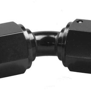 Redhorse Performance Coupler Fitting, 8145 Series, -6 AN Female, 45 Degree, Without O-Ring, Aluminum, Black, Single – 6/2/8145
