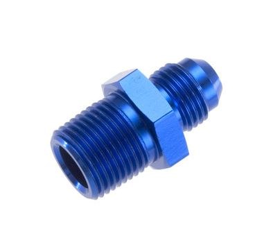 Redhorse Performance Adapter Fitting, 816 Series, -3 AN Male to 1/4 NPT Male Straight, Anodized, Blue, Aluminum, Single – 816-03-04-1