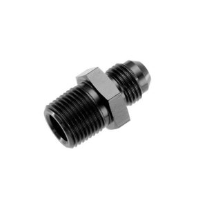 Redhorse Performance Adapter Fitting, 816 Series, -4 AN Male to 1/8 NPT Male Straight, Anodized, Black, Aluminum, Single – 816-04-02-2