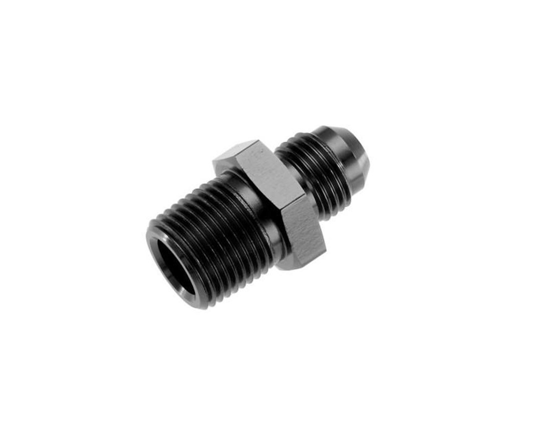 Redhorse Performance Adapter Fitting, 816 Series, -12 AN Male to 3/4 NPT Male Straight, Anodized, Black, Aluminum, Single – 816-12-12-2