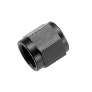 Redhorse Performance Tube End Fitting Nut, 818 Series, -6 AN Hose End to 3/8 Inch Line, Black, Aluminum, Set of 2 – 818-06-2