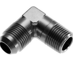 Redhorse Performance Adapter Fitting, 822 Series, -12 AN Male to 3/4 NPT Male 90 Degree, Anodized, Black, Aluminum, Single – 822-12-12-2
