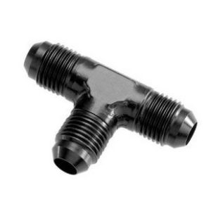 Redhorse Performance Adapter Fitting, 824 Series, -8 AN Male to -8 AN Male Tee, Anodized, Black, Aluminum, Single – 824-08-2