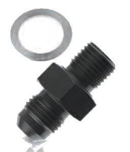 Redhorse Performance Adapter Fitting, 8262 Series, -6 AN/JIC Male to 1/4 Npsm, Anodized, Black, Aluminum, Single – 8262-06-04-2