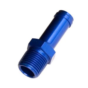 Redhorse Performance Adapter Fitting, 840 Series, 3/8 Hose Size to 1/4 NPT Straight, Anodized, Blue, Aluminum, Single – 840-06-04-1