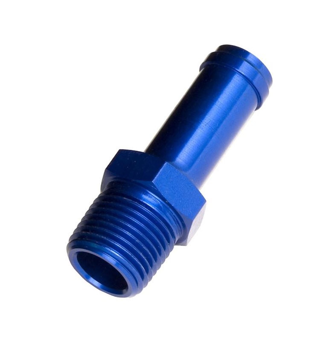Redhorse Performance Adapter Fitting, 840 Series, 3/8 Hose Size to 1/4 NPT Straight, Anodized, Blue, Aluminum, Single – 840-06-04-1