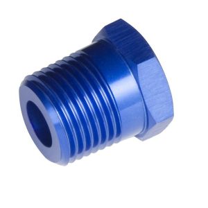 Redhorse Performance Adapter Fitting, 912 Series, 3/8 Inch Pipe Female Thread to 1/2 Inch Male, Anodized, Blue, Aluminum, Single – 912-08-06-1