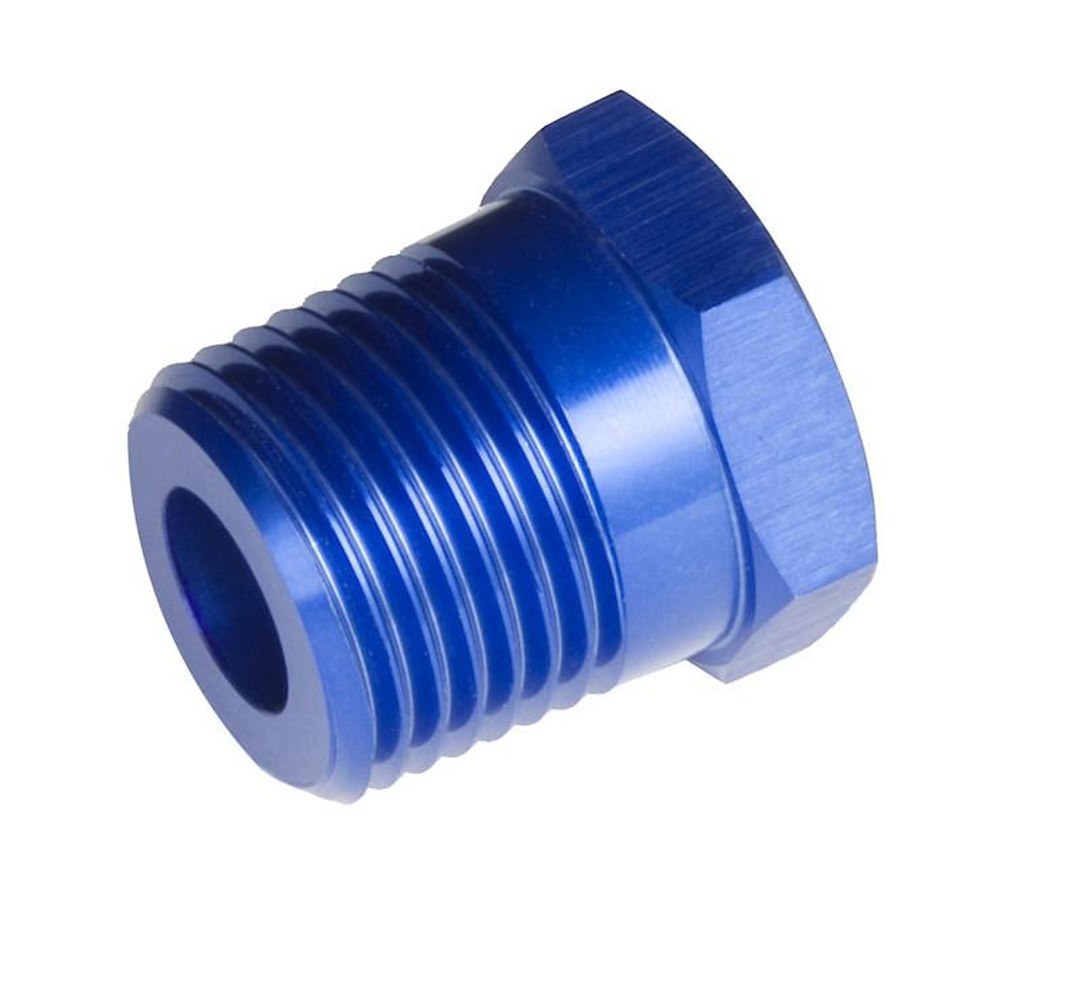 Redhorse Performance Adapter Fitting, 912 Series, 3/8 Inch Pipe Female Thread to 1/2 Inch Male, Anodized, Blue, Aluminum, Single – 912-08-06-1