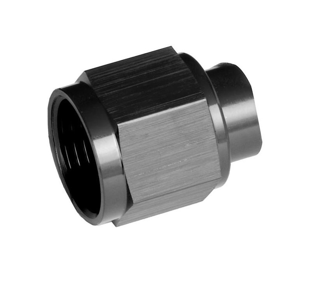 Redhorse Performance Fitting Plug/ Fitting Cap, 929 Series, -04 AN Threaded Cap, Anodized, Black, Aluminum, Single – 929-04-2