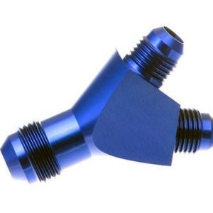 Redhorse Performance Adapter Fitting, 930 Series, -8 AN Male to Dual -6 AN Male, Anodized, Blue, Aluminum, Single – 930-08-06-1