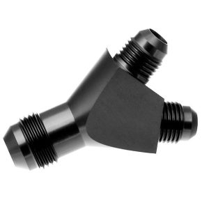 Redhorse Performance Adapter Fitting, 930 Series, -10 AN Male to Dual -8 AN Male, Anodized, Black, Aluminum, Single – 930-10-08-2