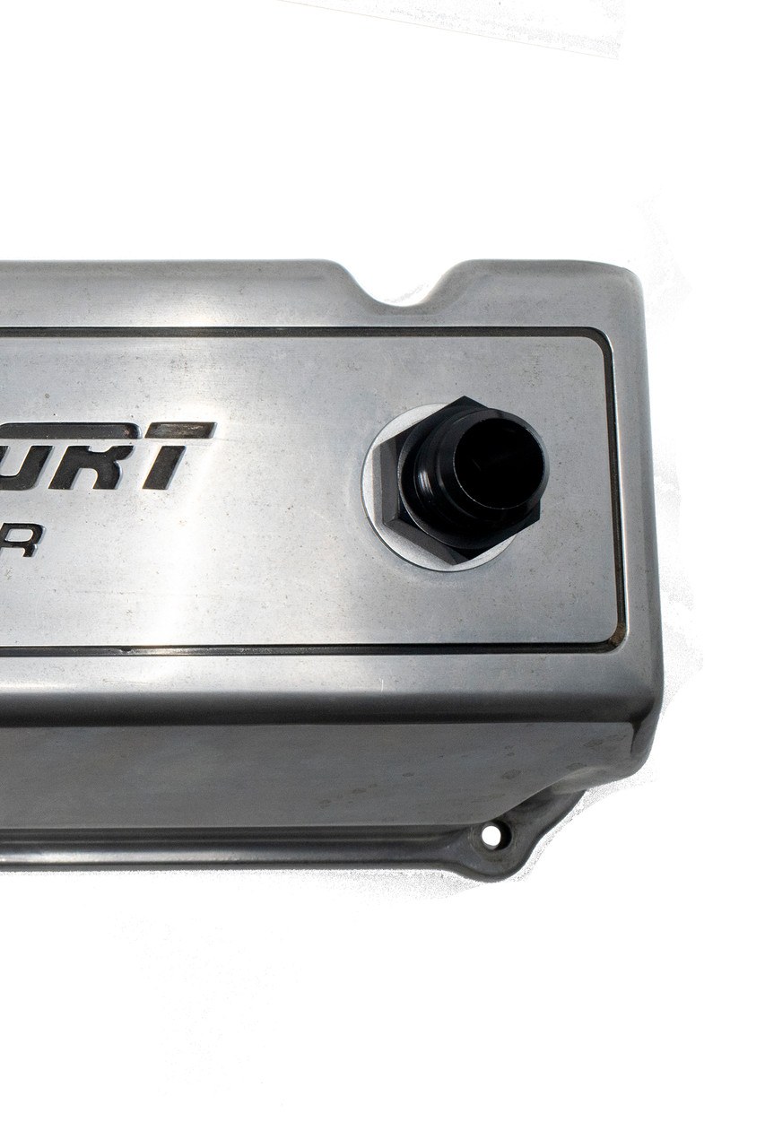 Redhorse Performance Valve Cover Breather Baffle, -12 AN Male, Black – 12/2/9832