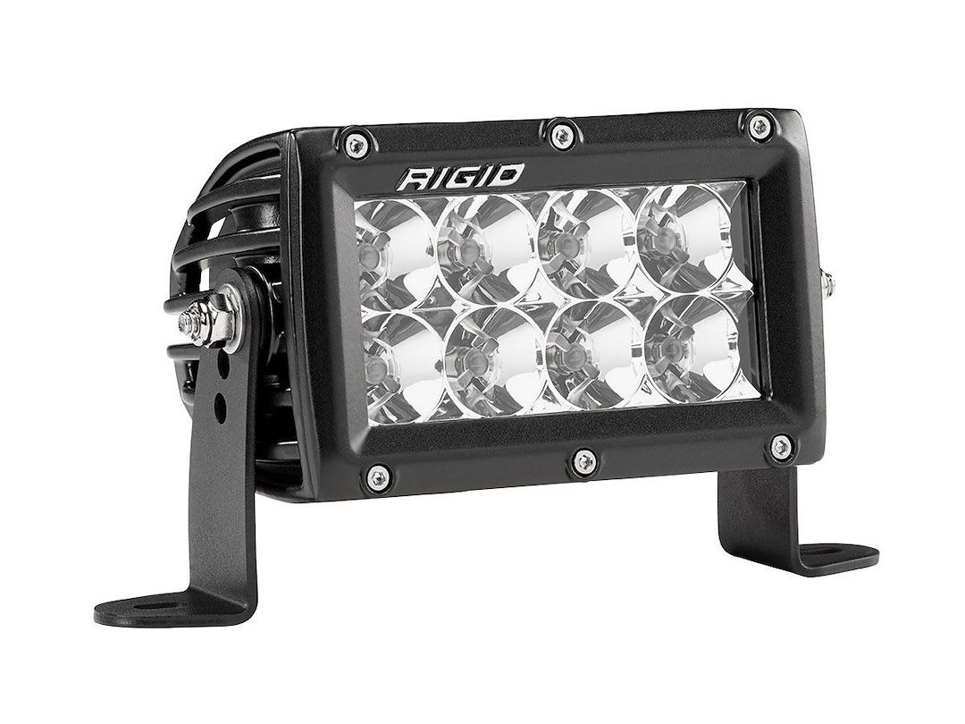 Rigid Industries Light Bar, E-Series, LED, 4 Inch Length, 8 Clear Bulb, 61 Watt/ 4.36 Amp Draw, Flood Beam, 6336 Raw Lumens – 104113
