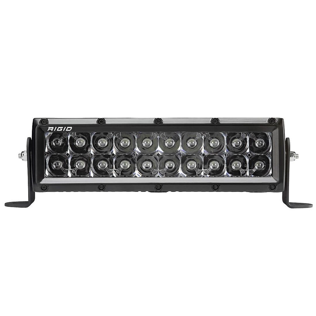Rigid Industries Light Bar, E-Series Midnight Edition, LED, 10 Inch Length, 20 Bulb, 121 Watt/ 13.07 Amp Draw, Spot Beam, 15840 Raw Lumens – 110213BLK