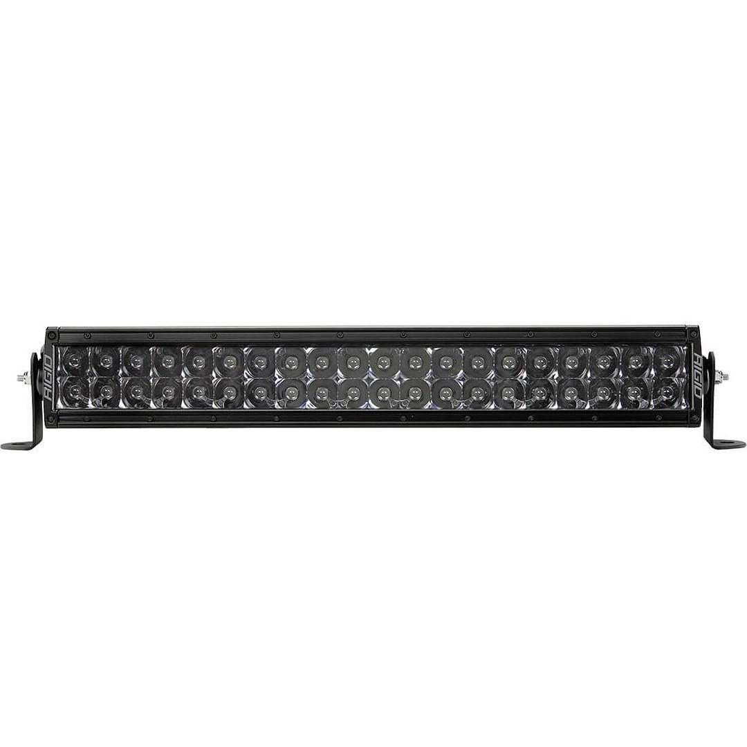 Rigid Industries Light Bar, E-Series Midnight Edition, LED, 20 Inch Length, 40 Clear Bulb, 214 Watt/ 15.30 Amp Draw, Spot Beam – 120213BLK