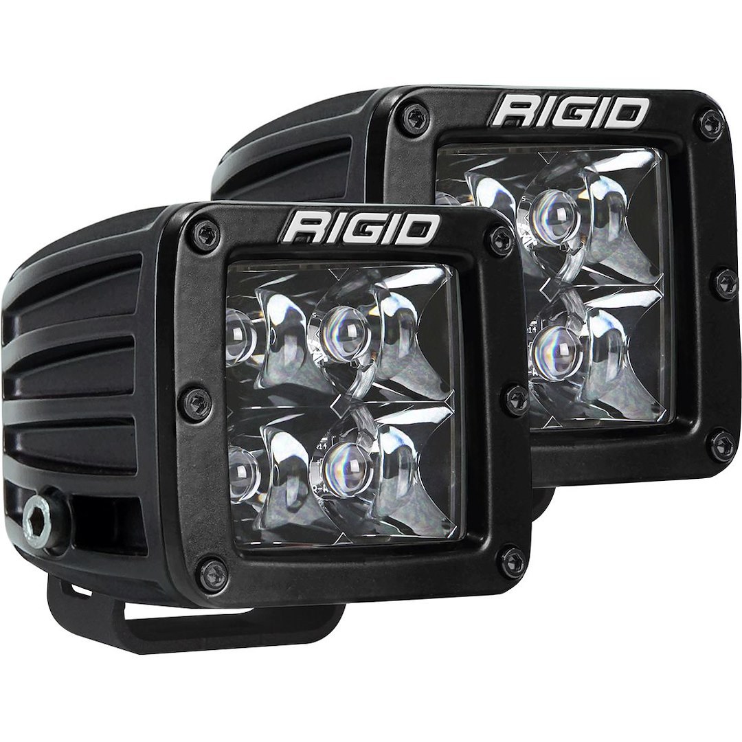 Rigid Industries Driving/ Fog Light, D-Series (dually) Midnight Edition, LED Bulb, Clear Bulbs, 3 Inch Square – 202213BLK