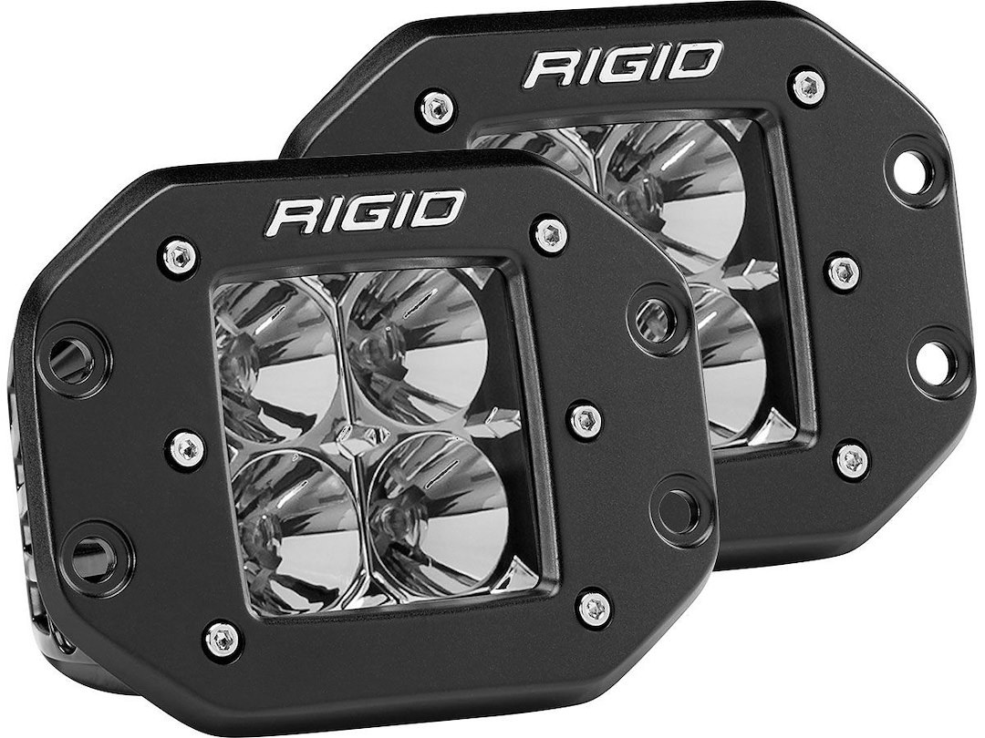 Rigid Industries Driving/ Fog Light, D-Series (dually), LED Bulb, 4 LED Clear Bulb, 3 Inch Square, 30 Watt Bulbs Amp Draw 2.14 Amp – 212113