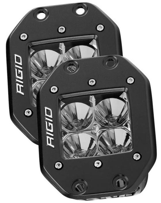 Rigid Industries Driving/ Fog Light, D-Series (dually), LED Bulb, 4 LED Clear Bulb, 3 Inch Square, 30 Watt Bulbs Amp Draw 2.14 Amp – 212113