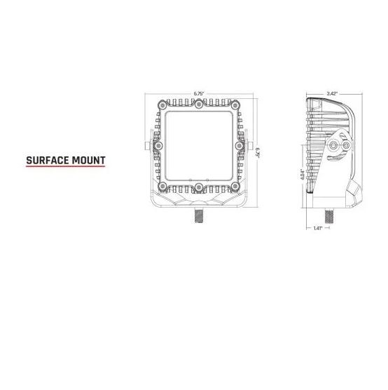 Rigid Industries Driving/ Fog Light, Q-Series Pro, LED Bulb, 16 Clear Bulbs, 7 Inch Square, 123 Watt/ Amp Draw 8.8 Amp, Spot Beam – 244293