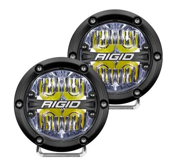 Rigid Industries Driving/ Fog Light, 360 Series, LED Bulb, Clear Bulbs, 4 Inch Round, 28 Watt, Driving Beam with Backlight, 3060 Raw Lumens – 36117