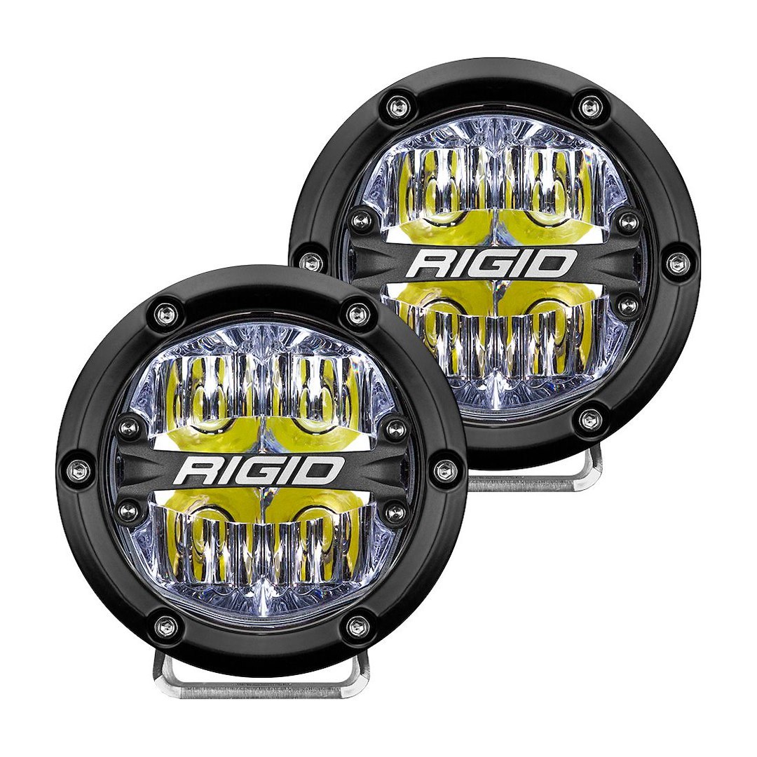 Rigid Industries Driving/ Fog Light, 360 Series, LED Bulb, Clear Bulbs, 4 Inch Round, 28 Watt, Driving Beam with Backlight – 36117-SHREDDY