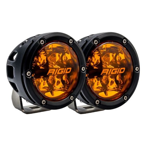 Rigid Industries Driving/ Fog Light, 360-Series Pro, LED Bulb, 4 Clear Bulbs, 4 Inch Round, 28 Watt/ Amp Draw 2 Amp, Spot Beam – 36123