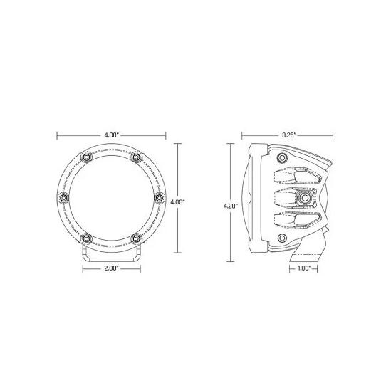 Rigid Industries Driving/ Fog Light, 360-Series Pro, LED Bulb, 4 Clear Bulbs, 4 Inch Round, 28 Watt/ Amp Draw 2 Amp, Spot Beam – 36123