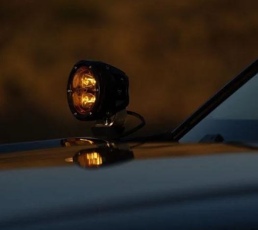 Rigid Industries Driving/ Fog Light, 360-Series Pro, LED Bulb, 4 Clear Bulbs, 4 Inch Round, 28 Watt/ Amp Draw 2 Amp, Spot Beam – 36123