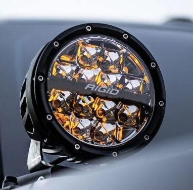 Rigid Industries Driving/ Fog Light, 360 Series, LED Bulb, Clear LED Spot Beam/ Blue LED Backlight Bulbs, 6 Inch Round, 72 Watt – 36207