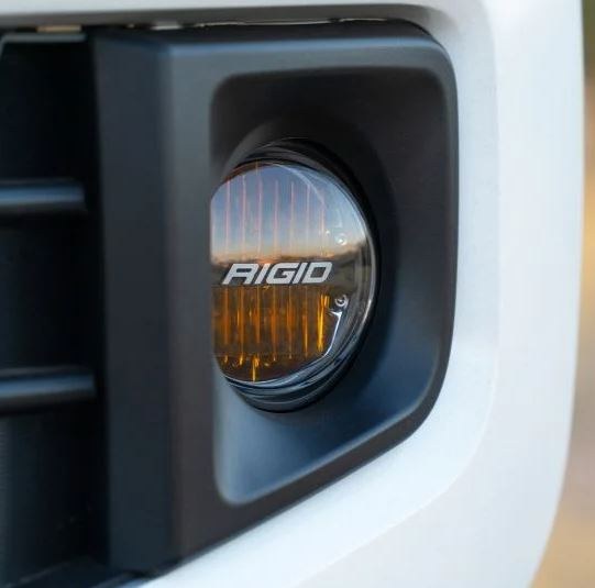 Rigid Industries Driving/ Fog Light, 360 Series, LED Bulb, SAE Selective Yellow LED, 4 Inch Round, 30 Watt Bulbs Amp Draw 2.14 Amp, Fog Beam – 37101