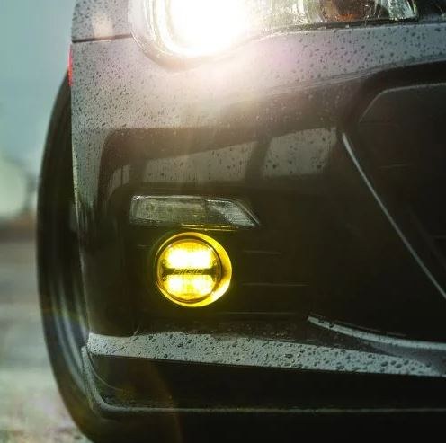 Rigid Industries Driving/ Fog Light, 360 Series, LED Bulb, SAE Selective Yellow LED, 4 Inch Round, 30 Watt Bulbs Amp Draw 2.14 Amp, Fog Beam – 37113