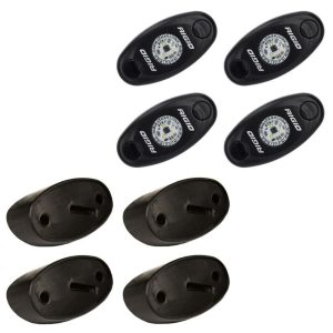 Rigid Industries Underbody Light Kit, A-Series Rock, Underbody Mount, LED, Amber Light, Clear Lens, 16 Watts – 400243