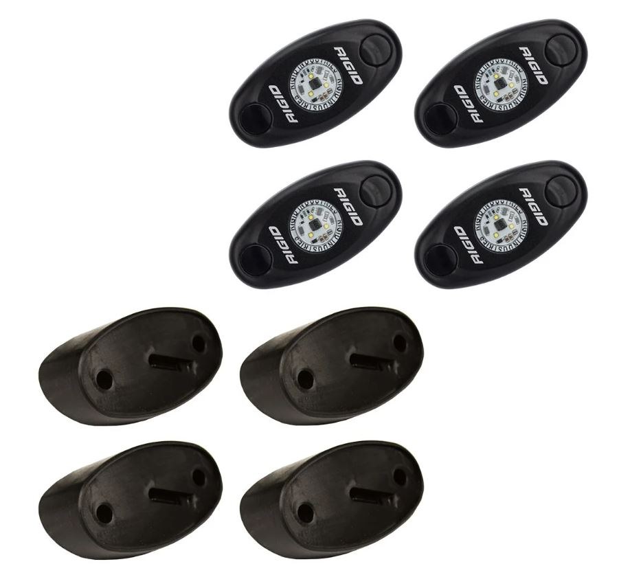Rigid Industries Underbody Light Kit, A-Series Rock, Underbody Mount, LED, Amber Light, Clear Lens, 16 Watts – 400243