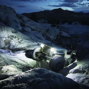 Rigid Industries Underbody Light Kit, A-Series Rock, Underbody Mount, LED, Amber Light, Clear Lens, 16 Watts – 400243