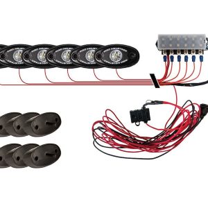 Rigid Industries Underbody Light Kit, A-Series Rock, Underbody Mount, LED, Amber Light, Clear Lens, 24 Watts – 400293