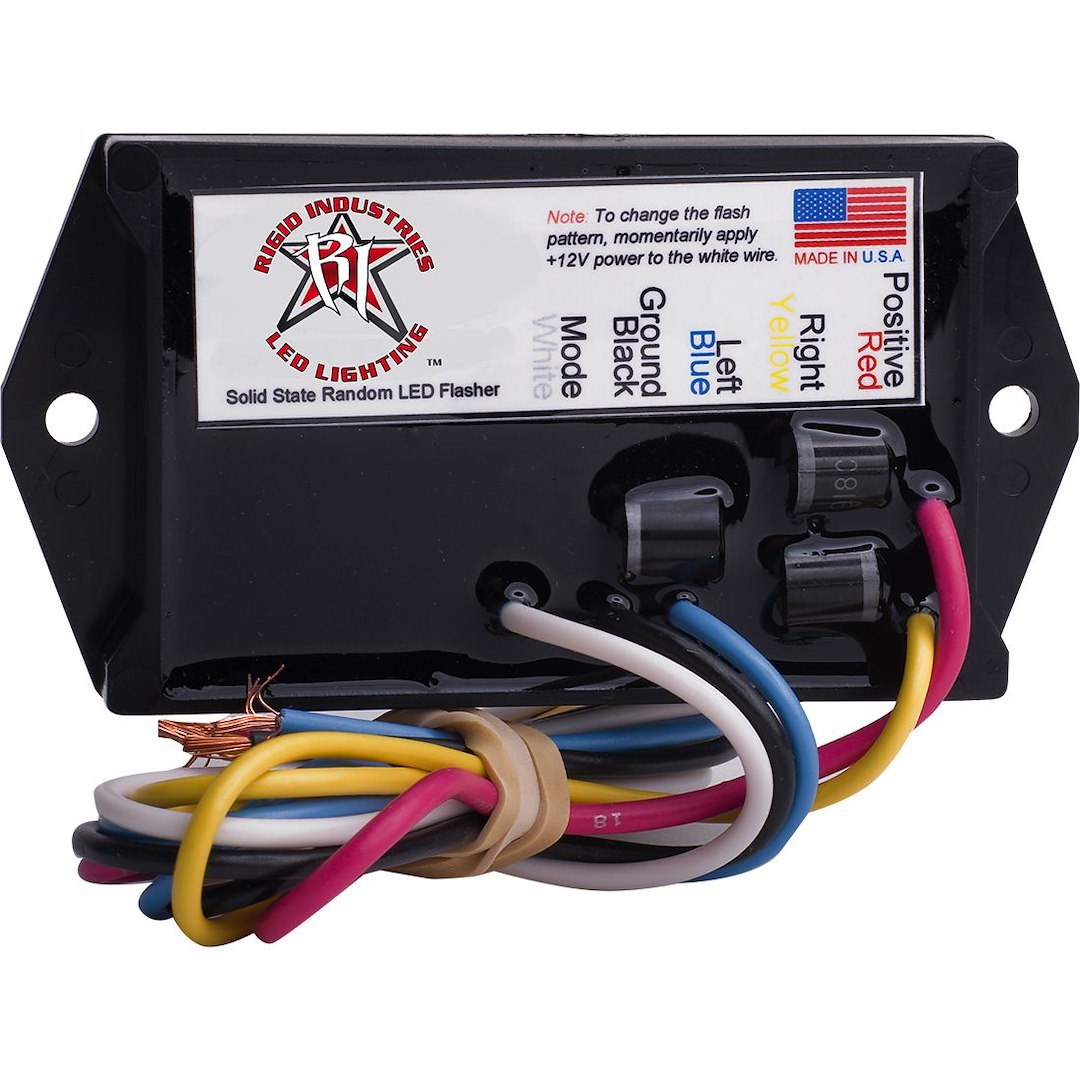 Rigid Industries Flasher, Hardwire, 6 Amp/ 12 Volt, For Use with LED Light Bar, Seven Available Patterns, Handles Up to 10 Inch Light, Single – 40612