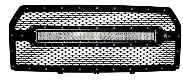 Rigid Industries Grille, Replacement, Mesh Pattern, Powder Coated, Black, Stainless Steel, With Ri Logo, With 30 Inch Rds Light Bar – 41550