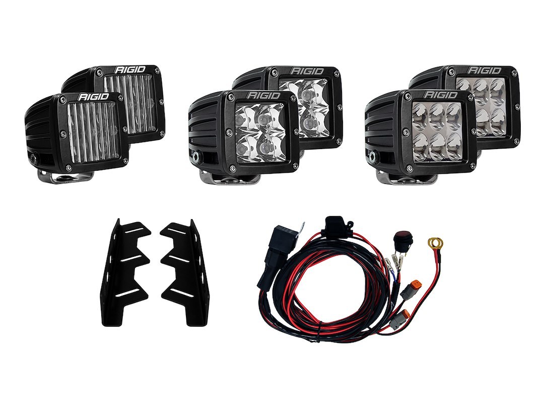 Rigid Industries Driving/ Fog Light, D-Series (dually), LED Bulb, 3 Inch Height X 3.8 Inch Width Rectangular, 1568 Raw Lumens – 41610