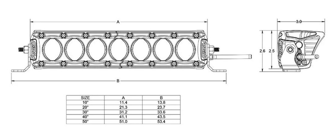 Rigid Industries Light Bar, Revolve, LED Bulb, 50 Inch, White LED Bulb, 217 Watt Bulbs Amp Draw 17 Amp at 12 Volts, Spot and Flood Beam – 451613