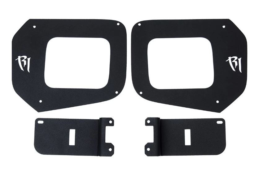 Rigid Industries Driving/ Fog Light Mounting Bracket, Bolt-On, Powder Coated, Mounts Two Lights, Black, Stainless Steel, Set of Two – 46566