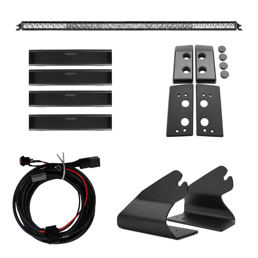 Rigid Industries Light Bar Mounting Kit, Sr Series, Roof Mount, Mounts 40 Inch Sr-Series Spot/Flood Combo Light Bar, Powder Coated, Black – 46724