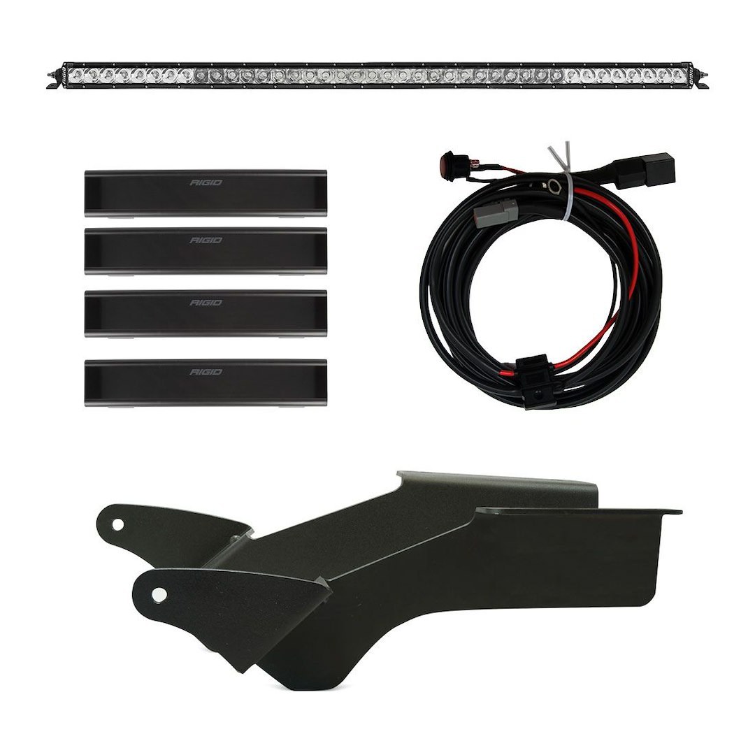 Rigid Industries Light Bar Mounting Kit, Sr Series, Roof Mount, Mounts 40 Inch Sr-Series Spot/Flood Combo Light Bar, Powder Coated, Black – 46726