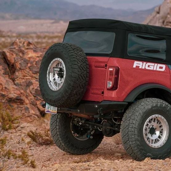 Rigid Industries Center High Mount Stop Light, LED, Red Lens, Red Bulb, With Mounting Bracket/ Hardware/ Connector and Extended Lug Nuts – 46727