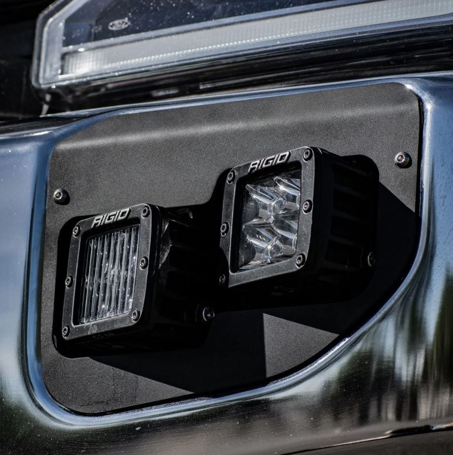 Rigid Industries Driving/ Fog Light Mounting Bracket, Bolt-On Mount, Powder Coated, Mounts Two D-Series Lights, Black, Stainless Steel – 46733