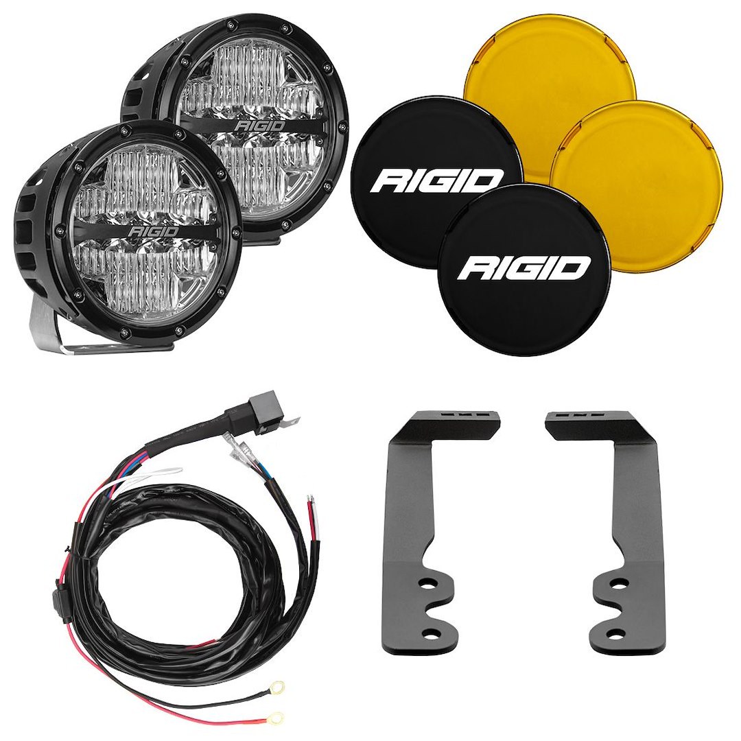Rigid Industries Driving/ Fog Light, 360 Series, LED Bulb, 12 Clear LED with Amber Backlighting, 6 Inch Round, 72 Watt, 4.85 Amp Draw – 46806