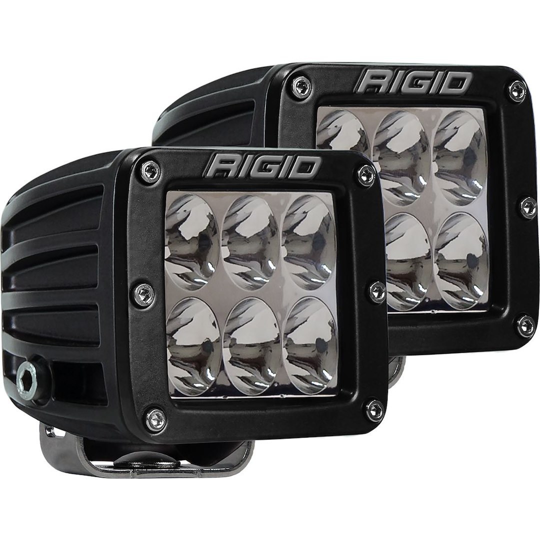 Rigid Industries Driving/ Fog Light, D2-Series (dually), LED Bulb, 6 LED Clear Bulb, 3-3/16 Inch Square, 44 Watt Bulbs Amp Draw 3.14 Amp – 502313
